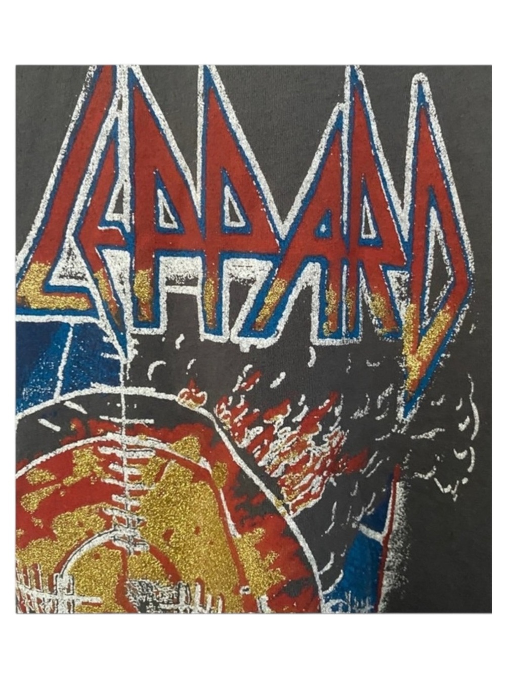 new Daydreamer 𓇽 Def Leppard Pyromania Raglan Rock Band Tee Shirt 𓇽 Graphite S - Picture 8 of 16
